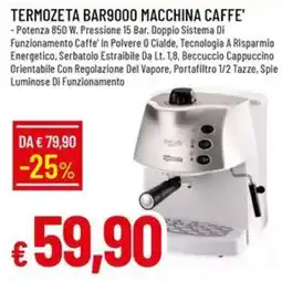 IperFamila TERMOZETA BAR9000 MACCHINA CAFFE' offerta