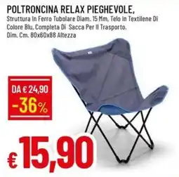 IperFamila POLTRONCINA RELAX PIEGHEVOLE offerta