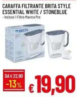 IperFamila CARAFFA FILTRANTE BRITA STYLE ESSENTIAL WHITE / STONEBLUE offerta