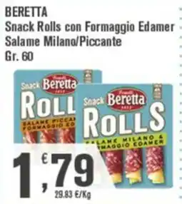 Conté Supermercati Snack Rolls con Formaggio Edamer Salame Milano/Piccante offerta