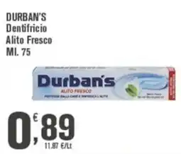 Conté Supermercati Dentifricio Alito Fresco Durban's offerta