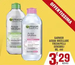 Conté Supermercati GARNIER ACQUA MICELLARE FRESH/PELLI SENSIBILI offerta
