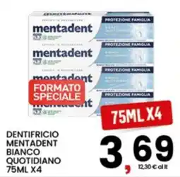Interspar DENTIFRICIO MENTADENT BIANCO QUOTIDIANO offerta