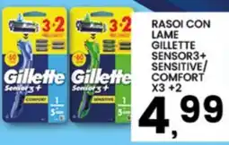 Interspar Rasoi con lame Gillette Sensor3+ Sensitive/Comfort offerta