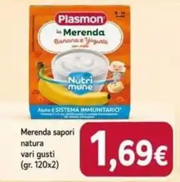Sanitaria Demma Plasmon la Merenda Banana e Yogurte offerta