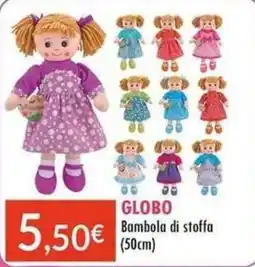 Sanitaria Demma GLOBO Bambola di stoffa offerta