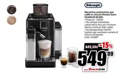 MediaWorld Macchina automatica per caffè in chicchi Rivelia Start DeLonghi offerta