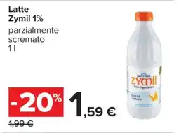 Carrefour Latte Zymil 1% offerta