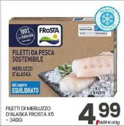 Eurospar FILETTI DI MERLUZZO D'ALASKA FROSTA X5 offerta