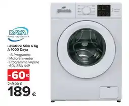 Carrefour Lavatrice Slim 6 Kg A 1000 Daya offerta