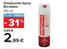 Carrefour Deodorante spray Borotalco offerta