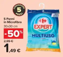 Carrefour 5 Panni in Microfibra offerta