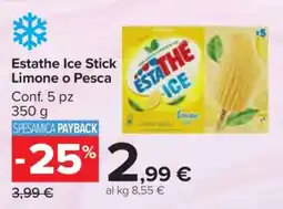 Carrefour Estathe Ice Stick Limone o Pesca offerta