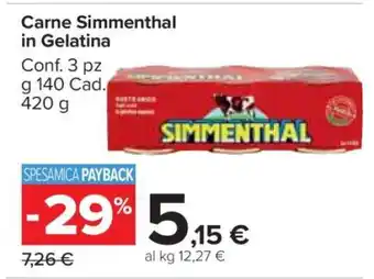 Carrefour Carne Simmenthal in Gelatina offerta