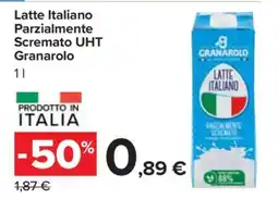 Carrefour Latte Italiano Parzialmente Scremato UHT Granarolo offerta