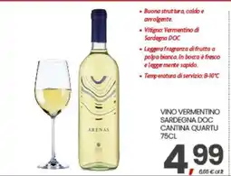 Eurospar VINO VERMENTINO SARDEGNA DOC CANTINA QUARTU offerta