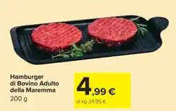 Carrefour Hamburger di Bovino Adulto della Maremma offerta