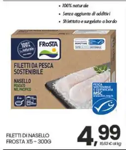 Eurospar FILETTI DI NASELLO FROSTA X5 - 300G offerta