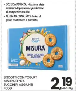 Eurospar BISCOTTI CON YOGURT MISURA SENZA ZUCCHERI AGGIUNTI 400G offerta