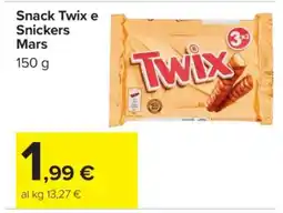 Carrefour Snack Twix e Snickers Mars offerta