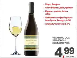Eurospar VINO FRIULI DOC SAUVIGNON CORMONS 75CL offerta
