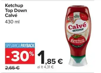 Carrefour Ketchup Top Down Calvé offerta