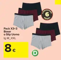 Carrefour Pack X3+3 Boxer o Slip Uomo offerta