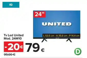 Carrefour Tv Led United Mod. 24M10 offerta