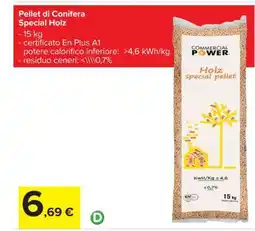 Carrefour Pellet di Conifera Special Holz offerta