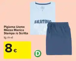 Carrefour Pigiama Uomo Mezza Manica Stampa /o Scritta offerta