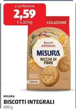 ALDI MISURA BISCOTTI INTEGRALI offerta