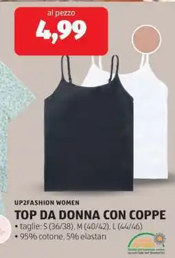 ALDI TOP DA DONNA CON COPPE offerta
