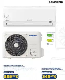 Euronics Samsung climatizzatore kit monosplit AR30 MALIBU F-AR 09MLB 9000 BTU offerta