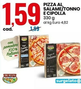 Eurospin Pizza al salame 330 g offerta