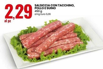 Salsiccia con tacchino, pollo e suino
