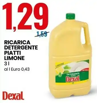 Eurospin Ricarica detergente piatti limone offerta