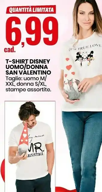 Eurospin San valentino t-shirt disney uomo offerta