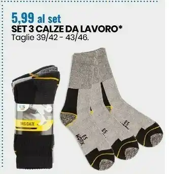 Eurospin Set 3 calze da lavoro offerta