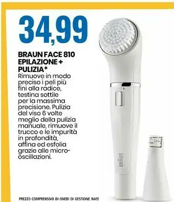 Eurospin Face 810 – epilatore donna per il viso con spazzola di pulizia e batterie supplementari offerta