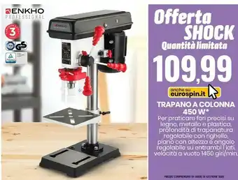 Eurospin Enkho trapano a colonna 450 w offerta