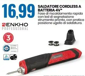 Eurospin Enkho saldatore cordless a batteria 4 v offerta