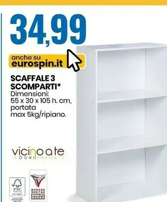 Eurospin Scaffale 3 scomparti offerta