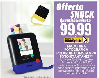 Macchina fotografica con stampa foto istantanee