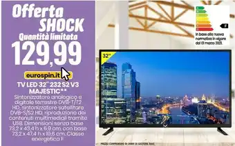 Eurospin 232 s2 v3 tv led 32" offerta