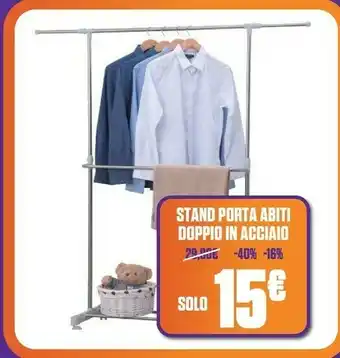 Brico Io Stand porta abiti doppio in acciaio offerta