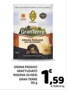 Conad Superstore Grana padano grattugiato riserva 20 mesi gran terre offerta