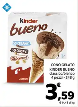 Conad Superstore Cono gelato kinder bueno offerta