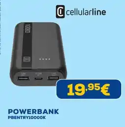 Euronics cellularline POWERBANK PBENTRY10000K offerta