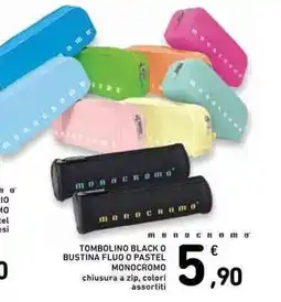 Conad TOMBOLINO BLACK O BUSTINA FLUO O PASTEL MONOCROMO offerta