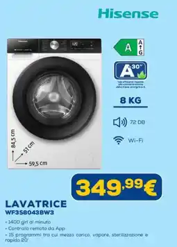 Euronics Hisense LAVATRICE WF3S8043BW3 offerta